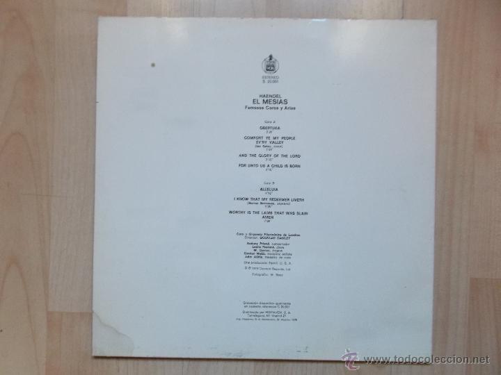 Discos de vinilo: HAENDEL EL MESIAS HISPAVOX 1978 - Foto 2