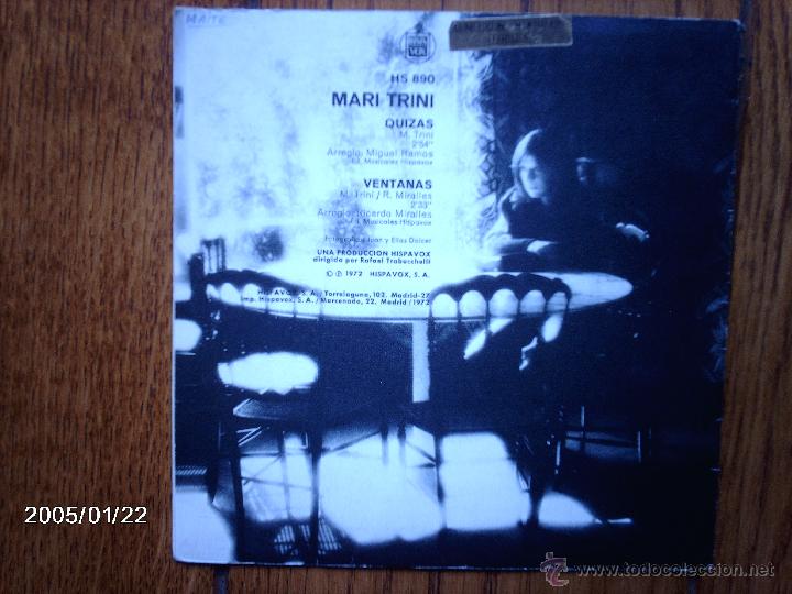 Discos de vinilo: mari trini  -  quizas  +  ventanas - Foto 2