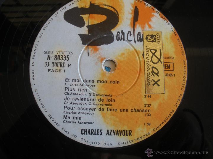 Discos de vinilo: CHARLES AZNAVOUR DE TAVOIR AIMEE - Foto 2