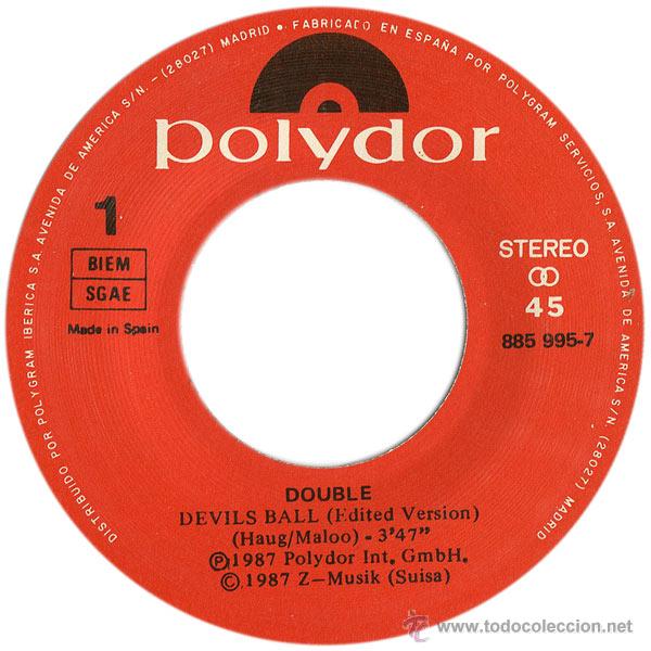 Discos de vinilo: DOUBLE - DEVILS BALL - SN SPAIN 1987 - POLYDOR 885 995-7 - Foto 3