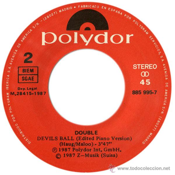 Discos de vinilo: DOUBLE - DEVILS BALL - SN SPAIN 1987 - POLYDOR 885 995-7 - Foto 4