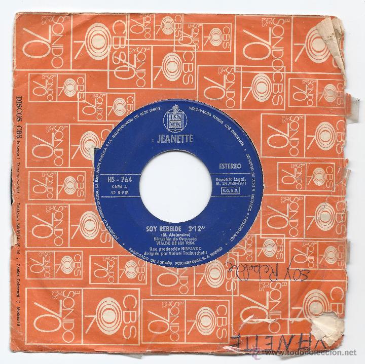 Discos de vinilo: 7523- JEANETTE- HISPAVOX-SIN FUNDA ORIGINAL - Foto 1