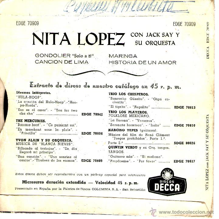 Discos de vinilo: NITA LOPEZ-GONDOLIER - Foto 2