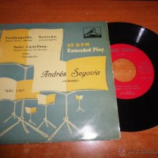 Discos de vinilo: ANDRES SEGOVIA FANDANGUILLO / NORTEÑA / SUITE CASTELLANA EP DE VINILO 45 RPM EXTENDED PLAY 3 TEMAS. Lote 45889327