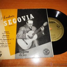 Discos de vinilo: ANDRES SEGOVIA SONATA / ROMANZA / DANZA ESPAÑOLA Nº5 / SEVILLA EP DE VINILO 45 RPM 4 TEMAS. Lote 45889385