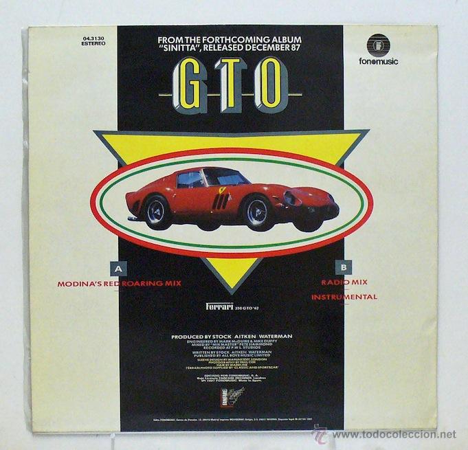Discos de vinilo: Sinitta - GTO (Maxi Single Vinilo) - Foto 2