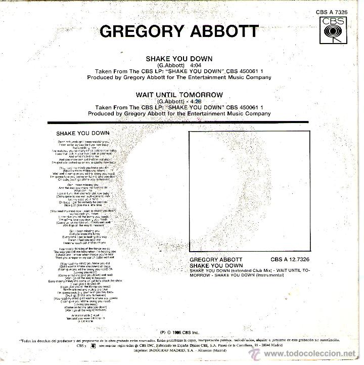 Discos de vinilo: GREGORY ABBOTT -SHAKE YOU DOWN - Foto 2