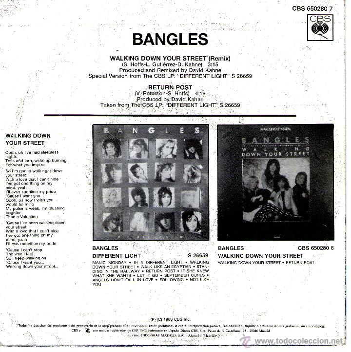 Discos de vinilo: BANGLES ( WALKING DOWN YOUR STREET ) no promo - Foto 2