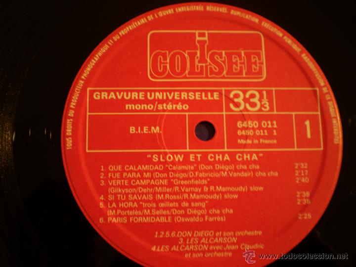 Discos de vinilo: LP. SLOW ET CHA CHA. ED. ORIGINAL FRANCESA. - Foto 3