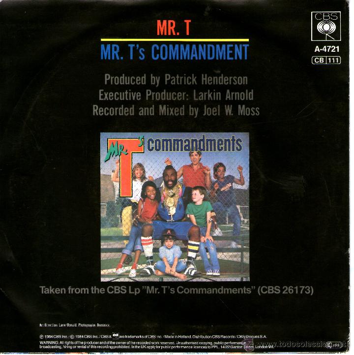 Discos de vinilo: Mr. T - Mr. Ts Commandment - Foto 2