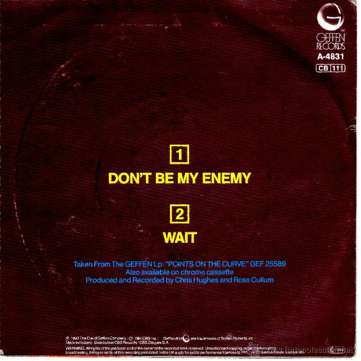Discos de vinilo: WANG CHUNG ( DONT BE MY ENEMY - WAIT ) - Foto 2