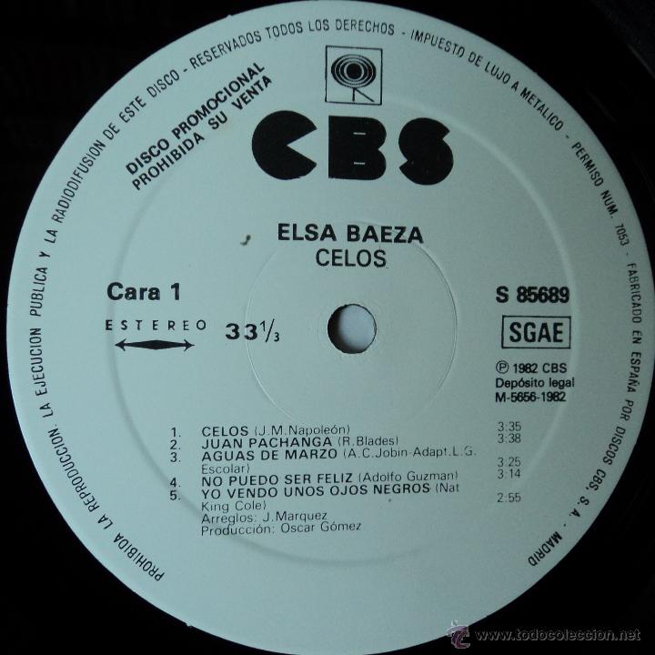 Discos de vinilo: Elsa Baeza - Celos - Edici&oacute;n de 1982 de Espa&ntilde;a - Promo - Foto 4