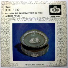 Discos de vinilo: RAVEL - BOLERO - ORQUESTA CONSERVATORIO PARIS (DIR. ALBERT WOLFF) - EP DECCA 1960 BPY. Lote 45979625