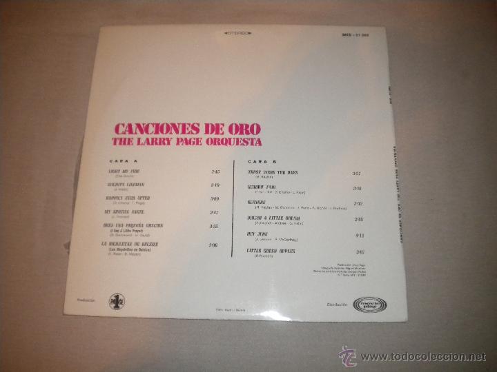 Discos de vinilo: Canciones de oro - the larry page orquesta - Foto 2
