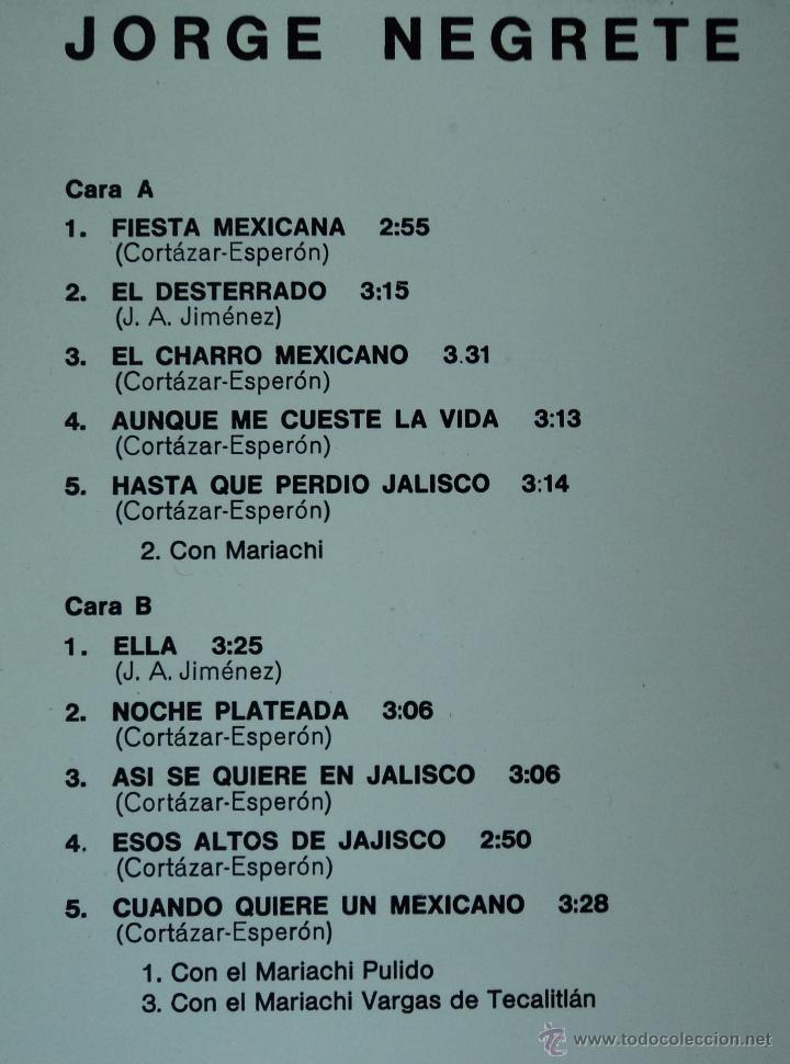 Discos de vinilo: Jorge Negrete - Exitos Vol. 2 - Edici&oacute;n de 1981 de Espa&ntilde;a - Foto 3