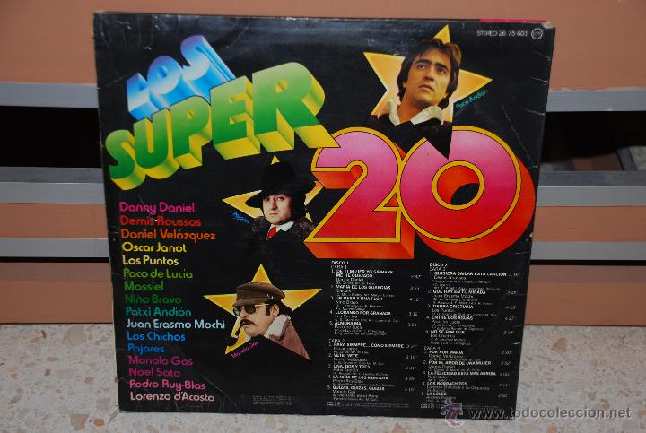 Discos de vinilo: LOS SUPER 20 DOBLE LP - Foto 2