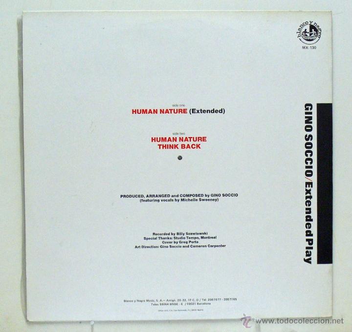 Discos de vinilo: Gino Soccio - Human Nature (Maxi Single Vinilo) - Foto 2