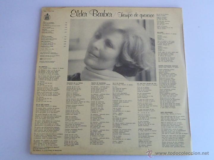 Discos de vinilo: ELDER BARBER - TIEMPO DE QUERERSE - Foto 3