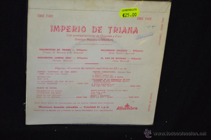 Discos de vinilo: IMPERIO DE TRIANA - VILLANCICOS - EP - Foto 2