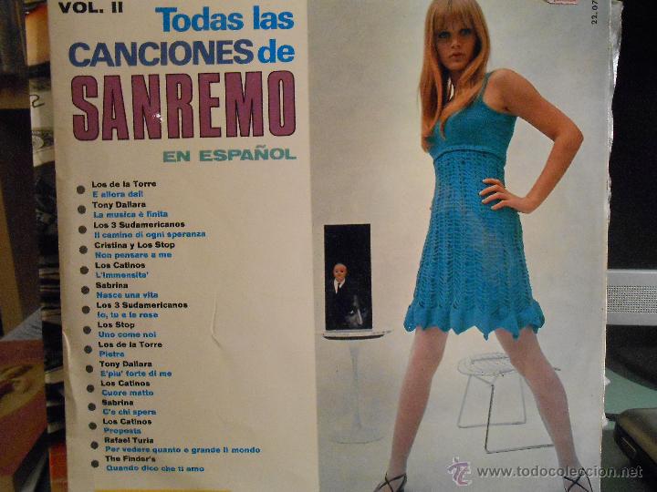 Discos de vinilo: TODAS LAS CANCIONES DE SAN REMO - Foto 1