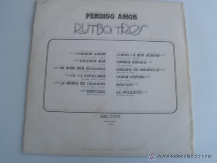 Discos de vinilo: RUMBA TRES - PERDIDO AMOR - Foto 2