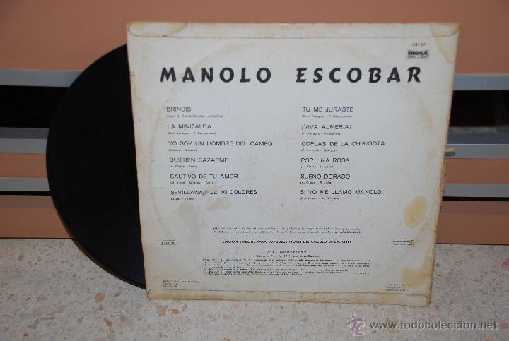 Discos de vinilo: DISCO VINILO MANOLO ESCOBAR *MANOLO ESCOBAR* LP - Foto 2