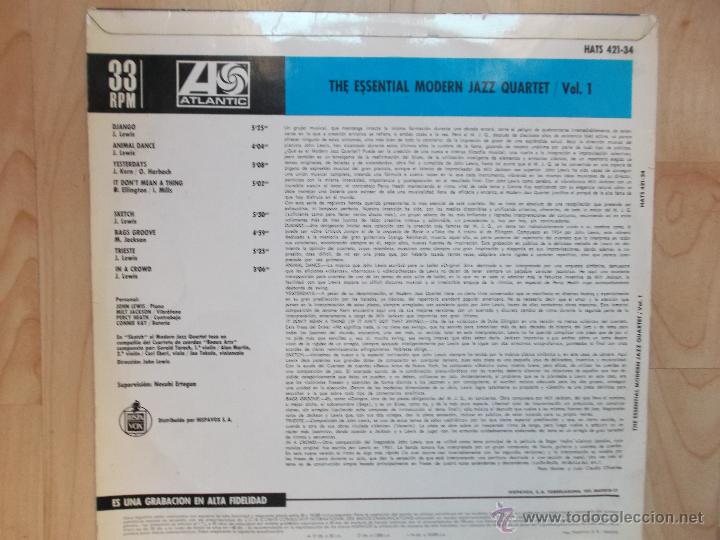 Discos de vinilo: THE ESSENTIAL MODERN JAZZ QUARTET ESTEREO 1969 - Foto 2