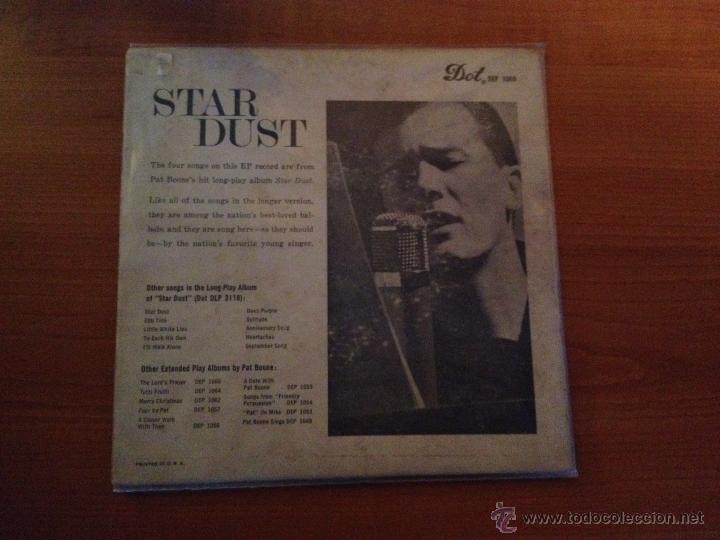 Discos de vinilo: PAT BOONE - STAR DUST - 1958 - SINGLE - US- DOT RECORDINGS - Foto 2