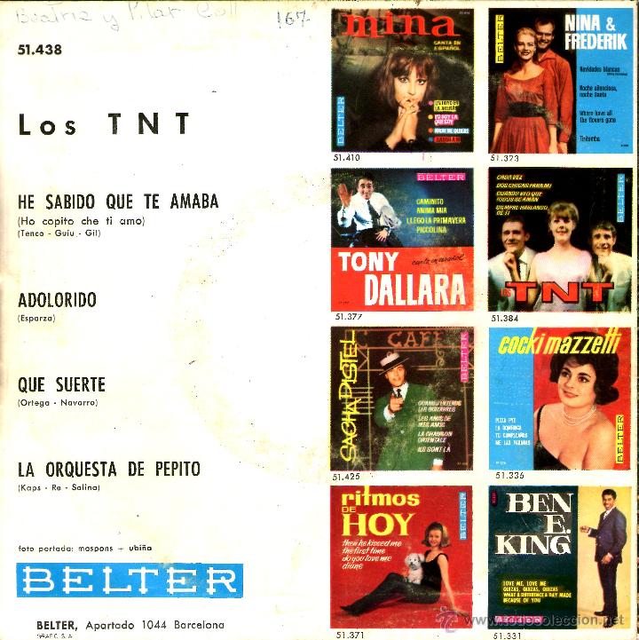 Discos de vinilo: LOS TNT - QUE SUERTE +3 - Foto 2