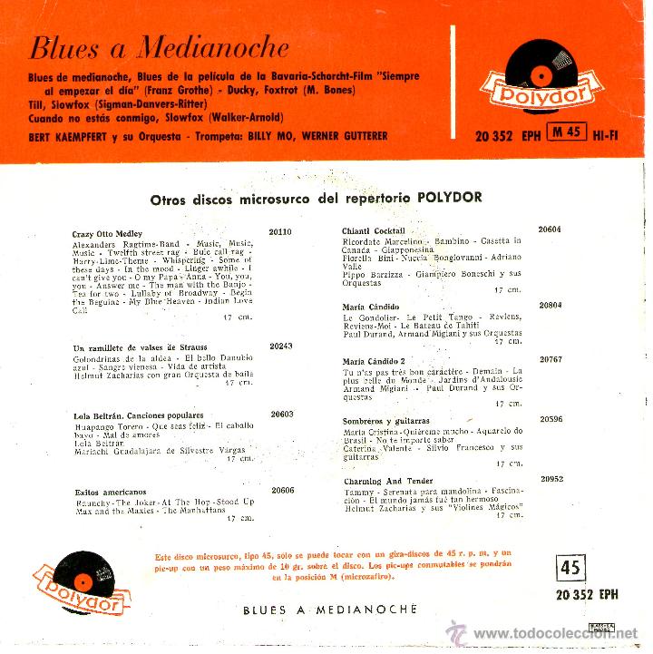 Discos de vinilo: bert kaempfert - blues a medianoche - Foto 2