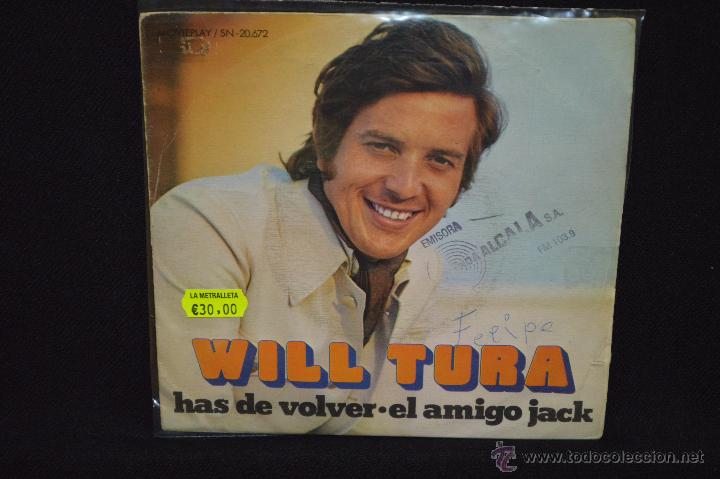 Discos de vinilo: WILL TURA - AHS DE VOLVER + 1 - SINGLE - Foto 1