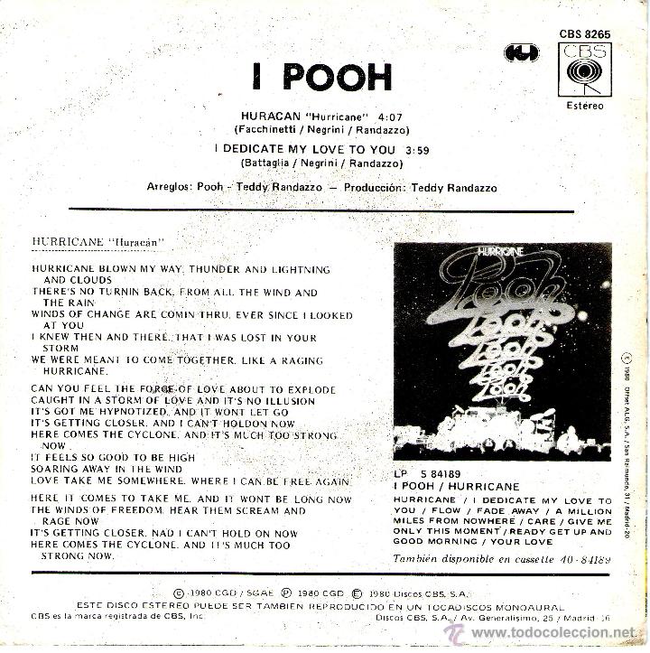 Discos de vinilo: I POOH HURACAN - Foto 2