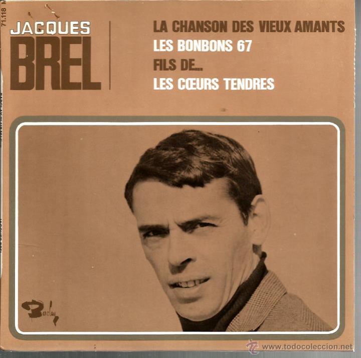 Discos de vinilo: EP JACQUES BREL : LA CHANSON DES VIEU AMANTS - Foto 1