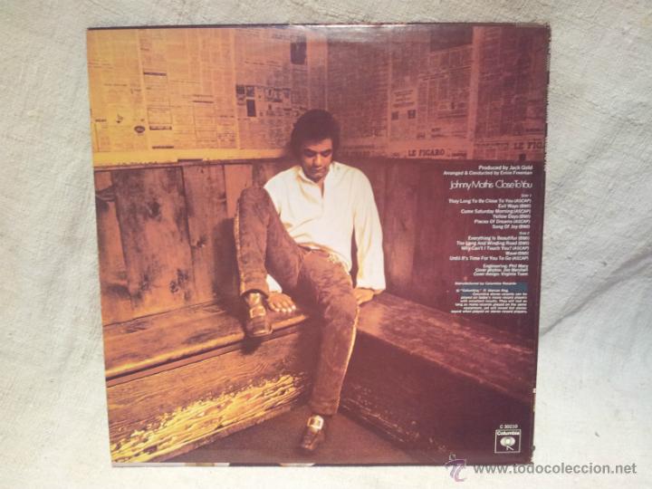 Discos de vinilo: JOHNNY MATHIS - CLOSE TO YOU - LP - Foto 2