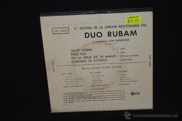 Discos de vinilo: DUO RUBAM - JULIO VERNE + 3 -E P - Foto 2