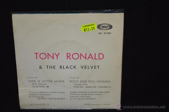 Discos de vinilo: TONY RONALD - TAKE A LETTER MARIA - SINGLE - Foto 2