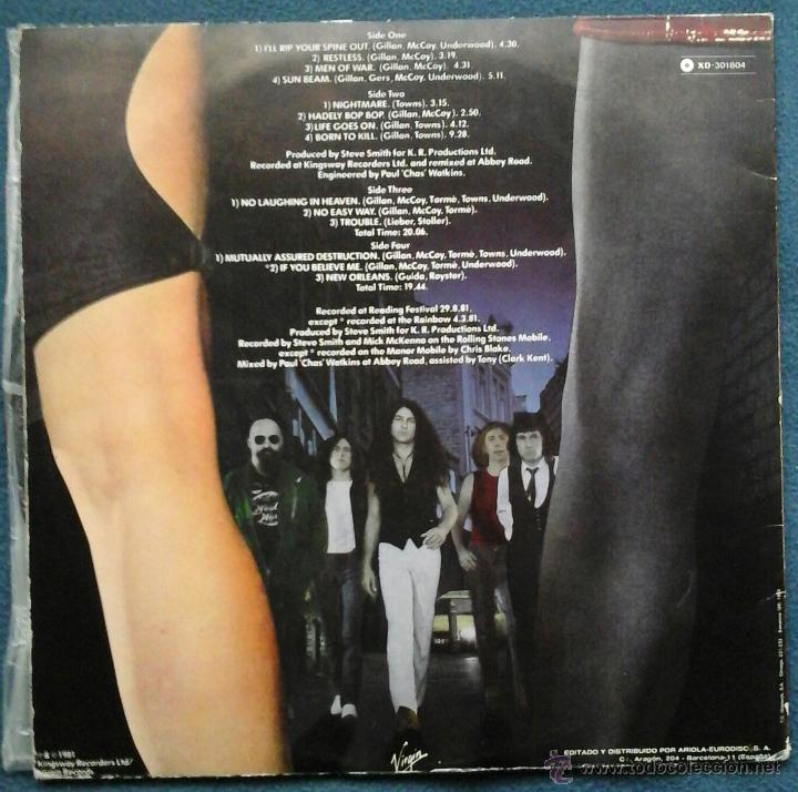 Discos de vinilo: LP DOBLE VINILO IAN GILLAN BAND , DOUBLE TROUBLE EN VIVO 1981 - Foto 3 - 46430736