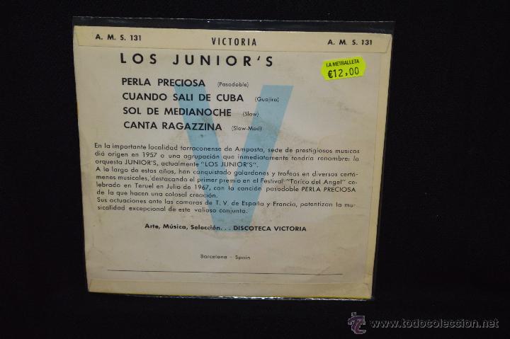 Discos de vinilo: LOS JUNIORS - PERLA PRECIOSA + 3 - EP - Foto 2