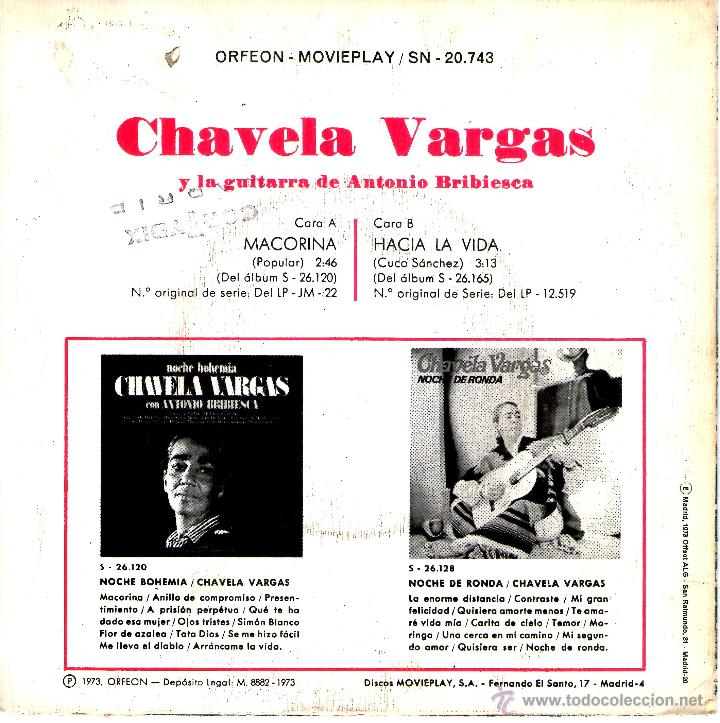 Discos de vinilo: CHAVELA VARGAS - MACORINA - Foto 2