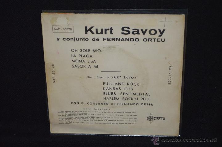 Discos de vinilo: KURT SAVOY - OH SOLE MIO + 3 - EP - Foto 2