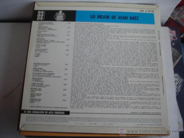 Discos de vinilo: JOAN BAEZ LO MEJOR DE JOAN BAEZ - Foto 2