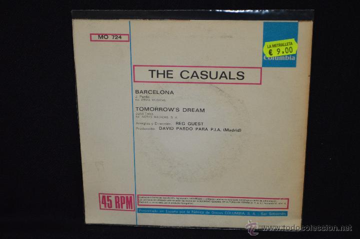 Discos de vinilo: THE CASUALS - BARCELONA + 1 - SINGLE - Foto 2