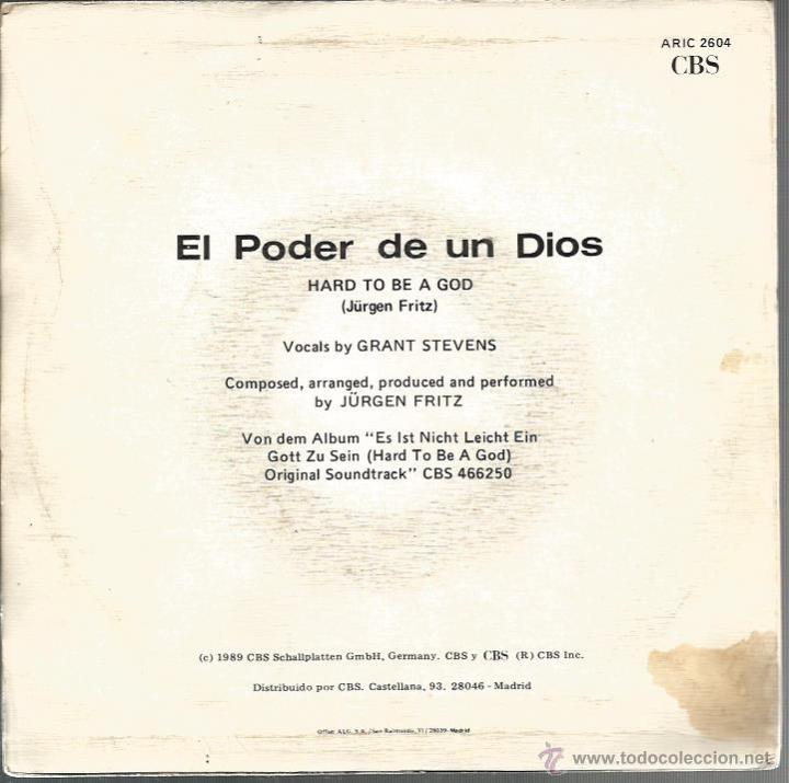 Discos de vinilo: SG JURGEN FRITZ : EL PODER DE UN DIOS ( HARD TO BE A GOD ) - Foto 2
