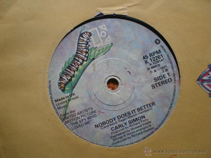 Discos de vinilo: CARLY SIMON -NOBODY DOES IT BETTER / AFTER THE STROM 1973 - Foto 1