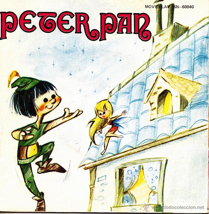 Discos de vinilo: PETER PAN (CUENTO) SINGLE 1970 VINILO ROJO + LIBRETO SPAIN - Foto 1