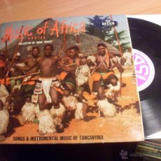 Discos de vinilo: MUSIC OF AFRICA (SONGS &INSTRUMENTAL MUSIC OF TANGANYICA) LP 10 INCH 1952 DECCA (EX+/EX+) (VIN13)