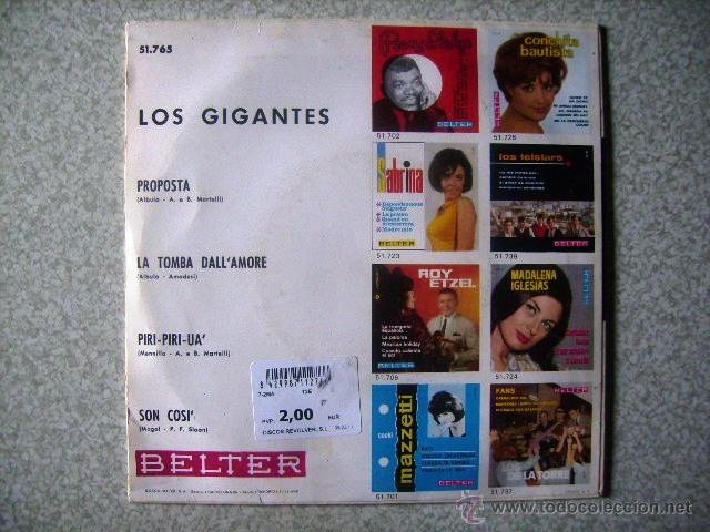 Discos de vinilo: LOS GIGANTES.PROPOSTA + 3 - Foto 2