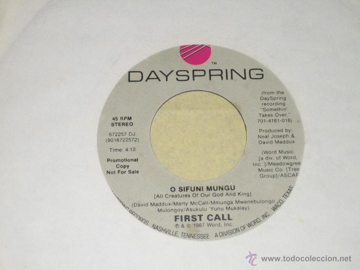 Disques de vinyle: FIRST CALL - PROMO - MISMA CANCION EN LAS DOS CARAS - USA
