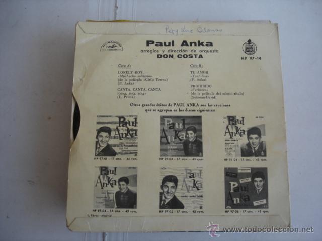 Discos de vinilo: Paul Anka     Lonely Boy - Foto 2