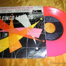 Discos de vinilo: LOS CINCO LATINOS. CUATRO CANCIONES DE AMOR. EP. VINILO ROSA. FONTANA 1959